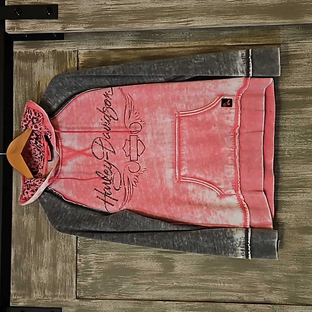 Harley Davidson, Pink & Gray Lt.Weight Sweatshirt Sz. Med